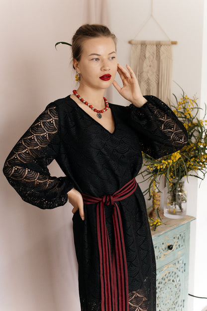 Heart of Heritage – Red Howlite Beaded Necklace with Silver Dukach Pendant | Goya Concept Jewelry