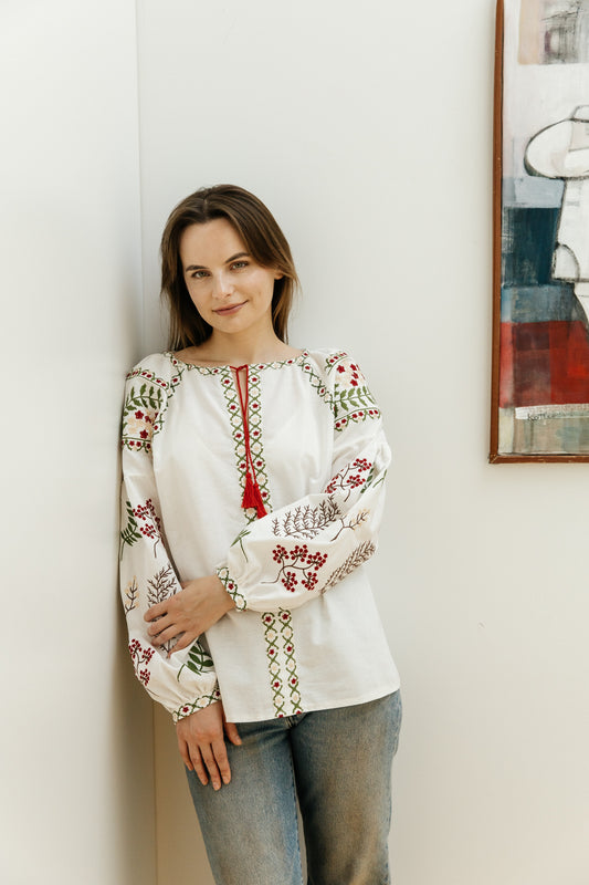 Polonyna Embroidered Blouse | White Ukrainian Embroidered Shirt