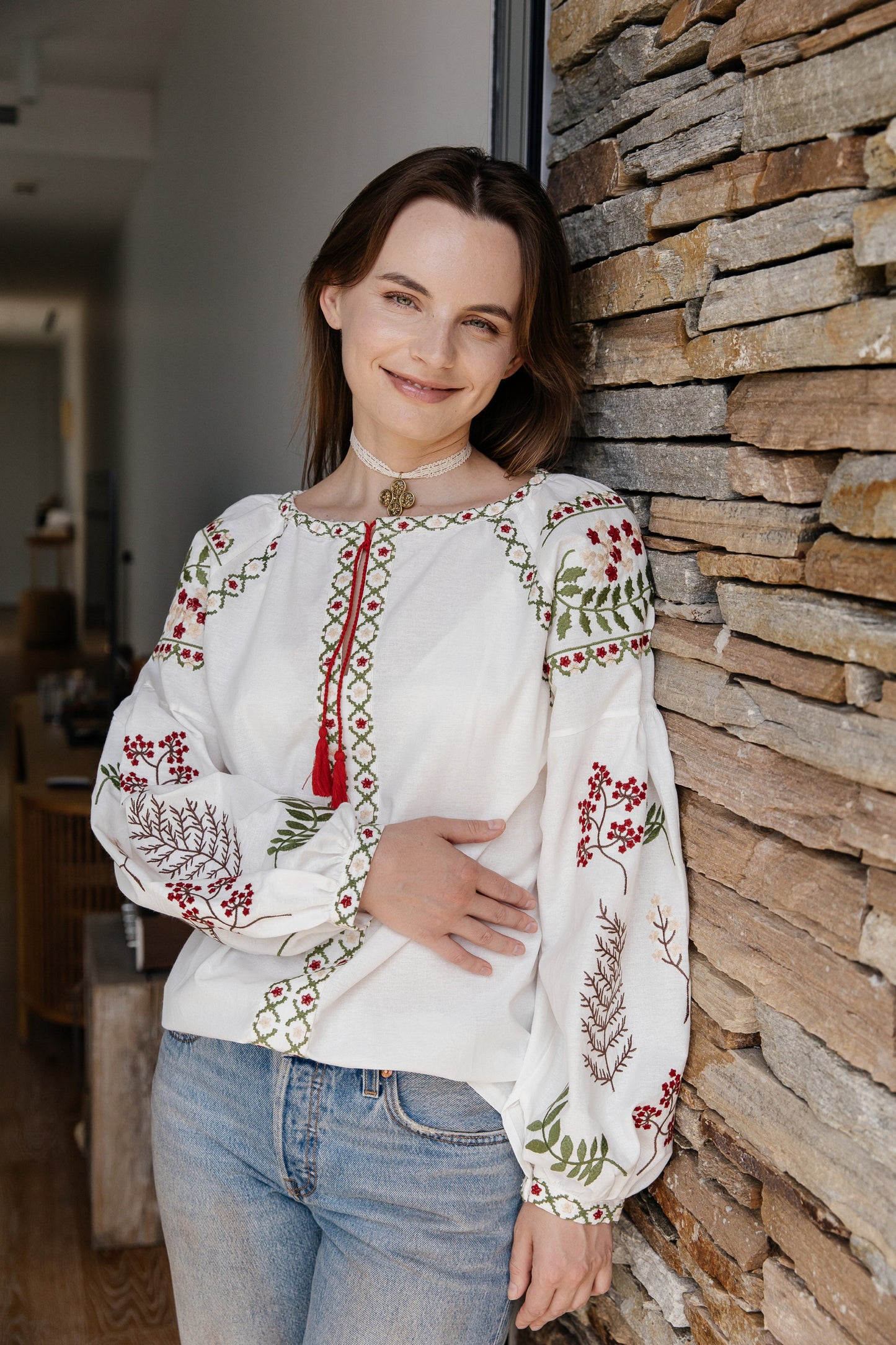 Polonyna Embroidered Blouse | White Ukrainian Embroidered Shirt