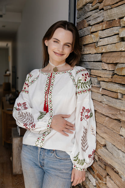Polonyna Embroidered Blouse | White Ukrainian Embroidered Shirt