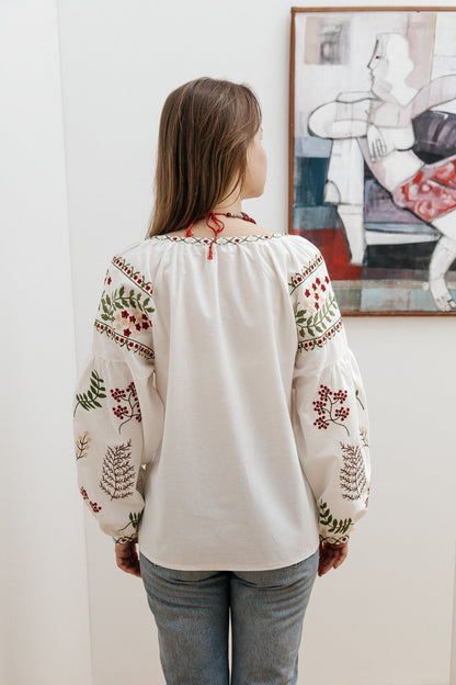 Polonyna Embroidered Blouse | White Ukrainian Embroidered Shirt
