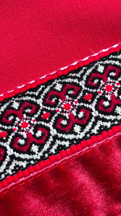 Red Jacquard  Waist accessory/ Pocket “Ladana”