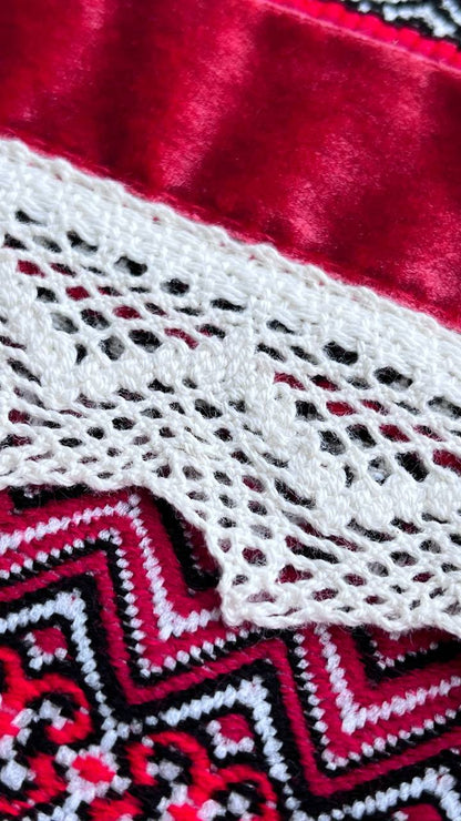 Red Jacquard  Waist accessory/ Pocket “Ladana”