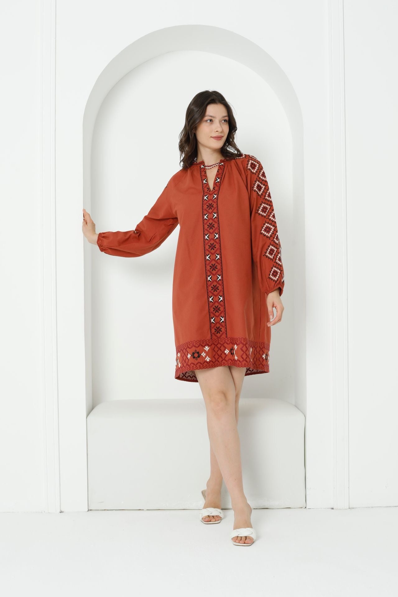 Women's Boho Embroidered Dress “Lelia"